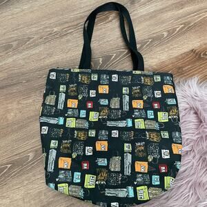 Nicole Miller Shopping Bag Print Nylon Tote